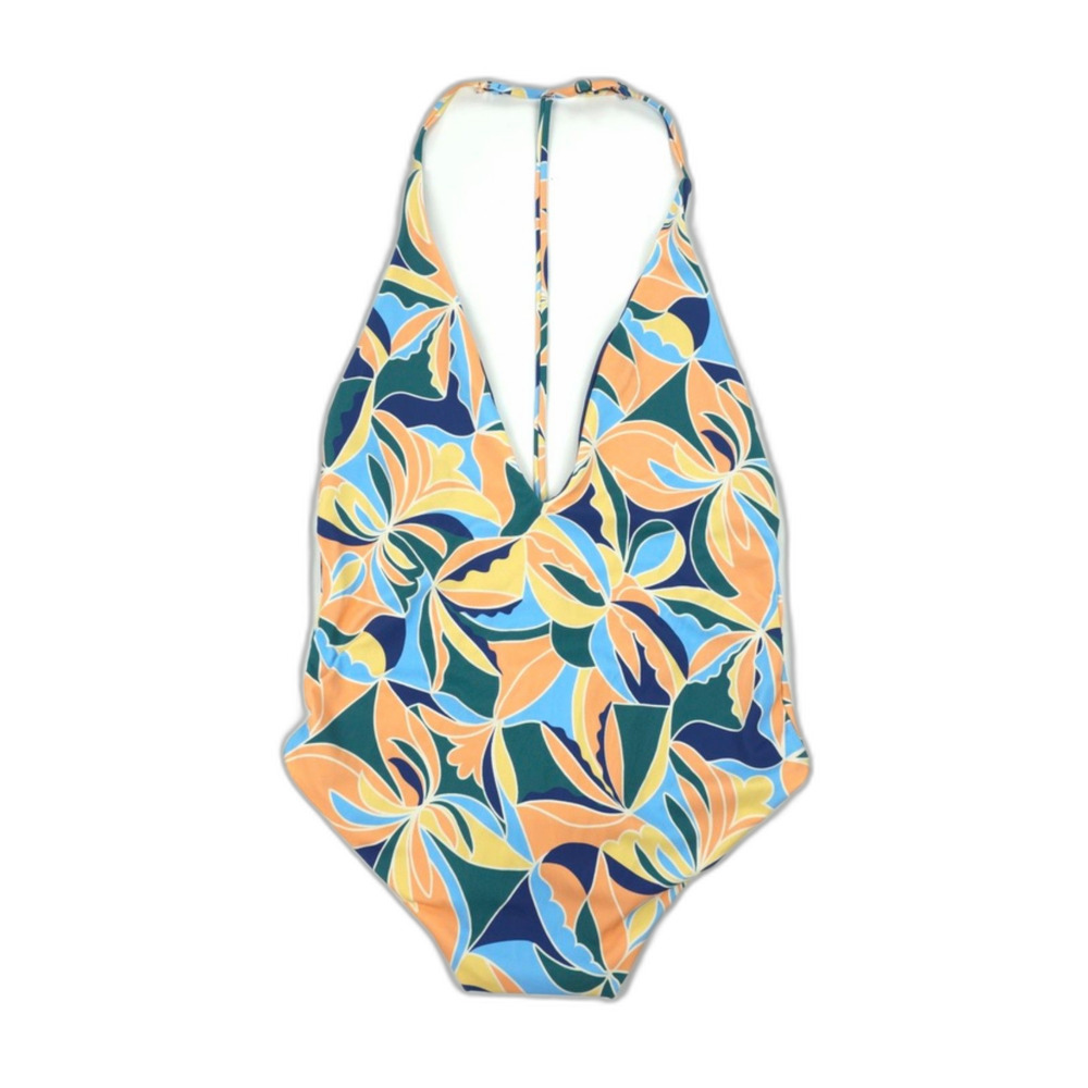 NWT Onia Helene Plunging T-Strap One Piece Swimsuit Sunset Resort Beachy Boho